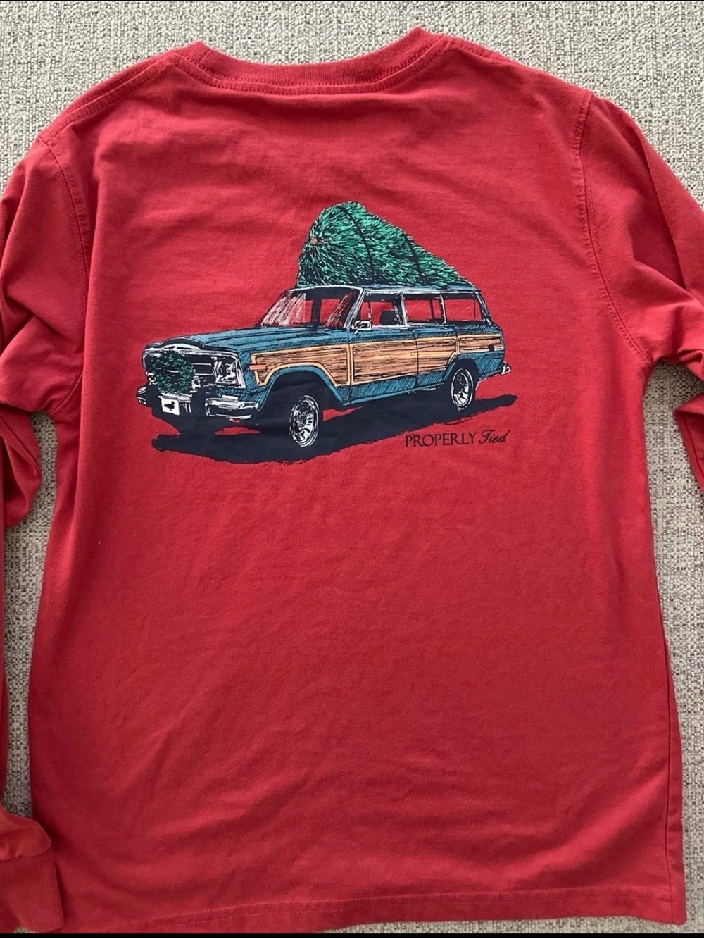 Properly Tied Kids Long-Sleeve Red Graphic Tee - Picture 1 of 4